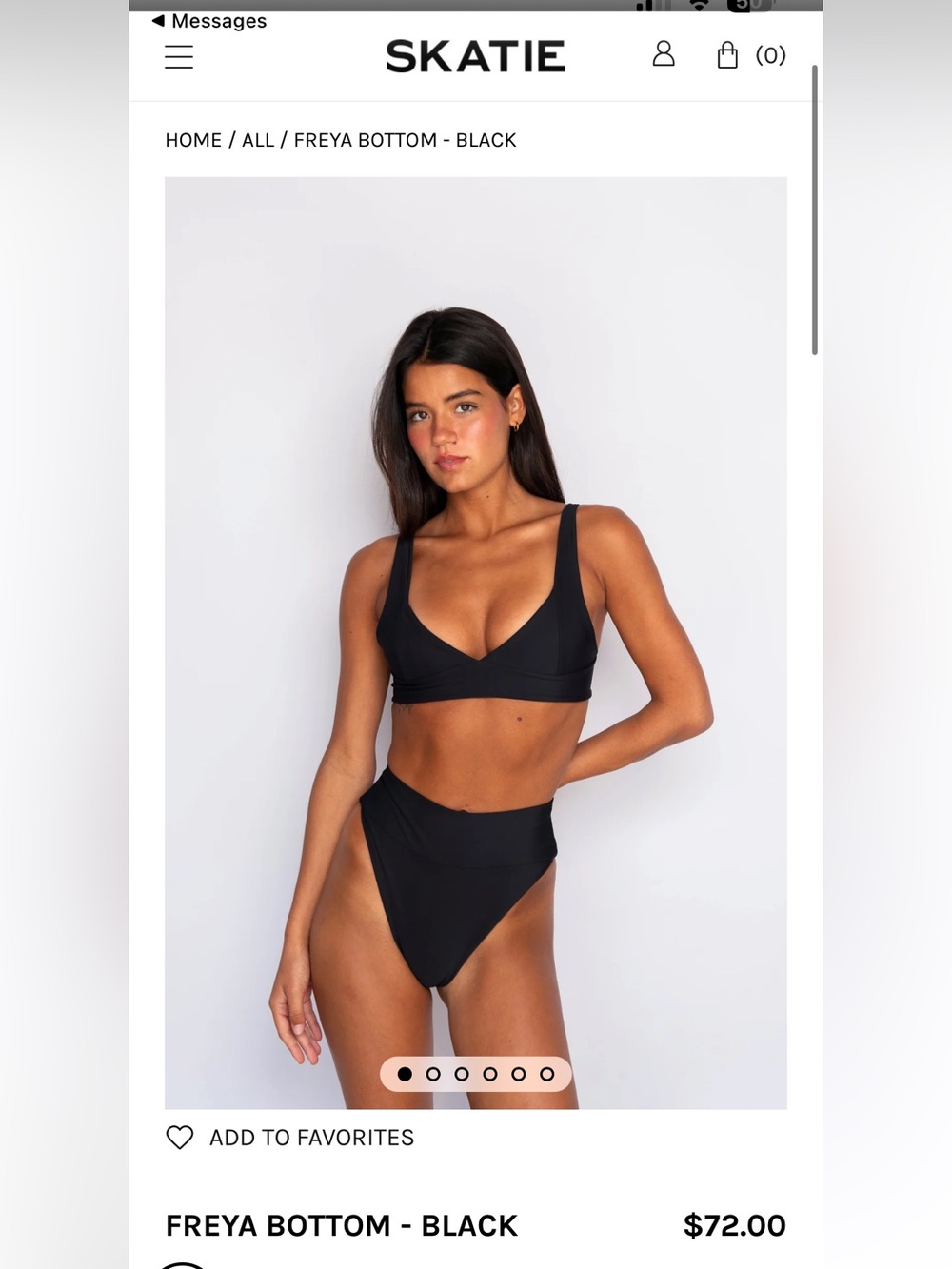 Skatie Freya High-Waist Bikini Bottom - Black